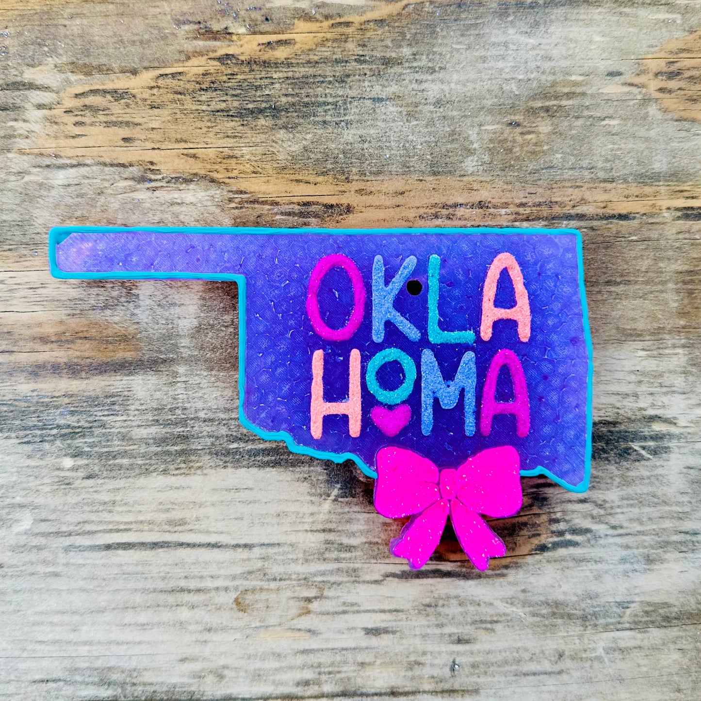 **Custom** Oklahoma with Bow Car Freshie