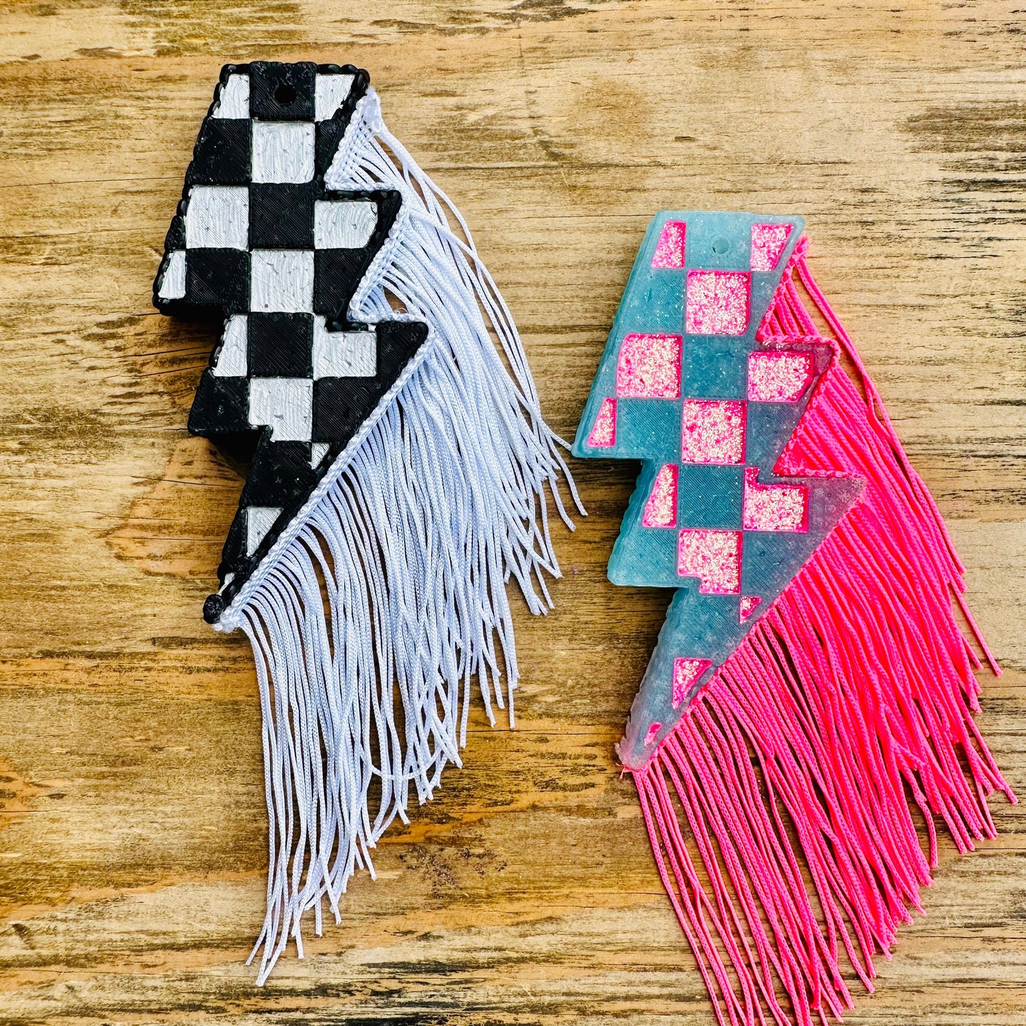 **Custom** Lightning Bolt with Fringe Car Freshie