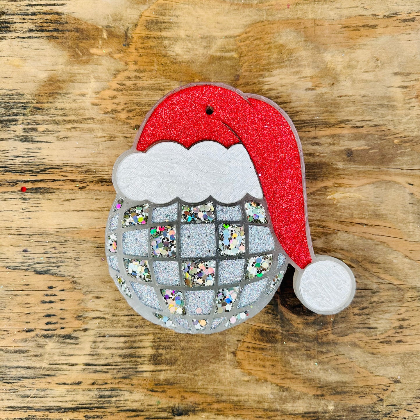 **PREORDER** Christmas Disco Ball with Santa Hat Car Freshie
