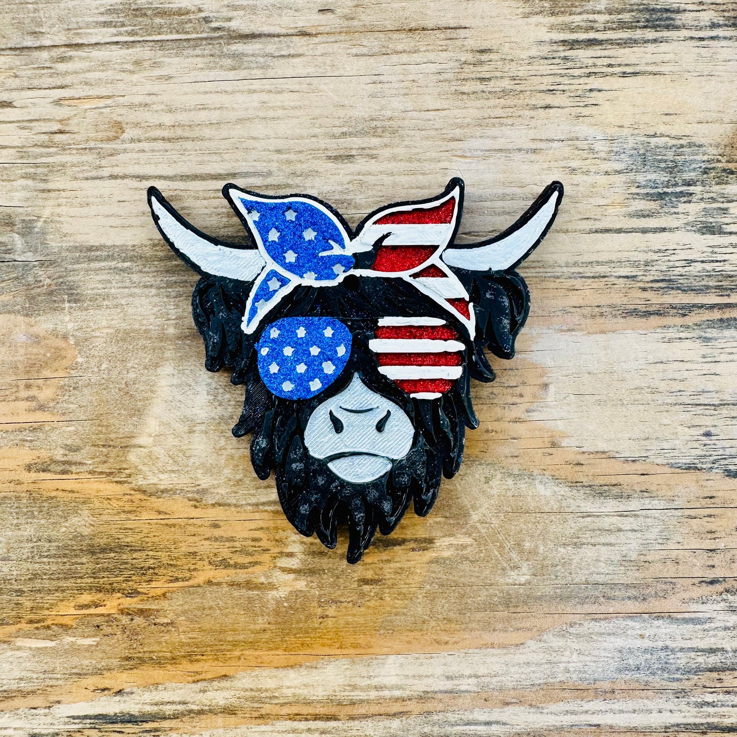 **PREORDER** Americana Highland Cow Car Freshie