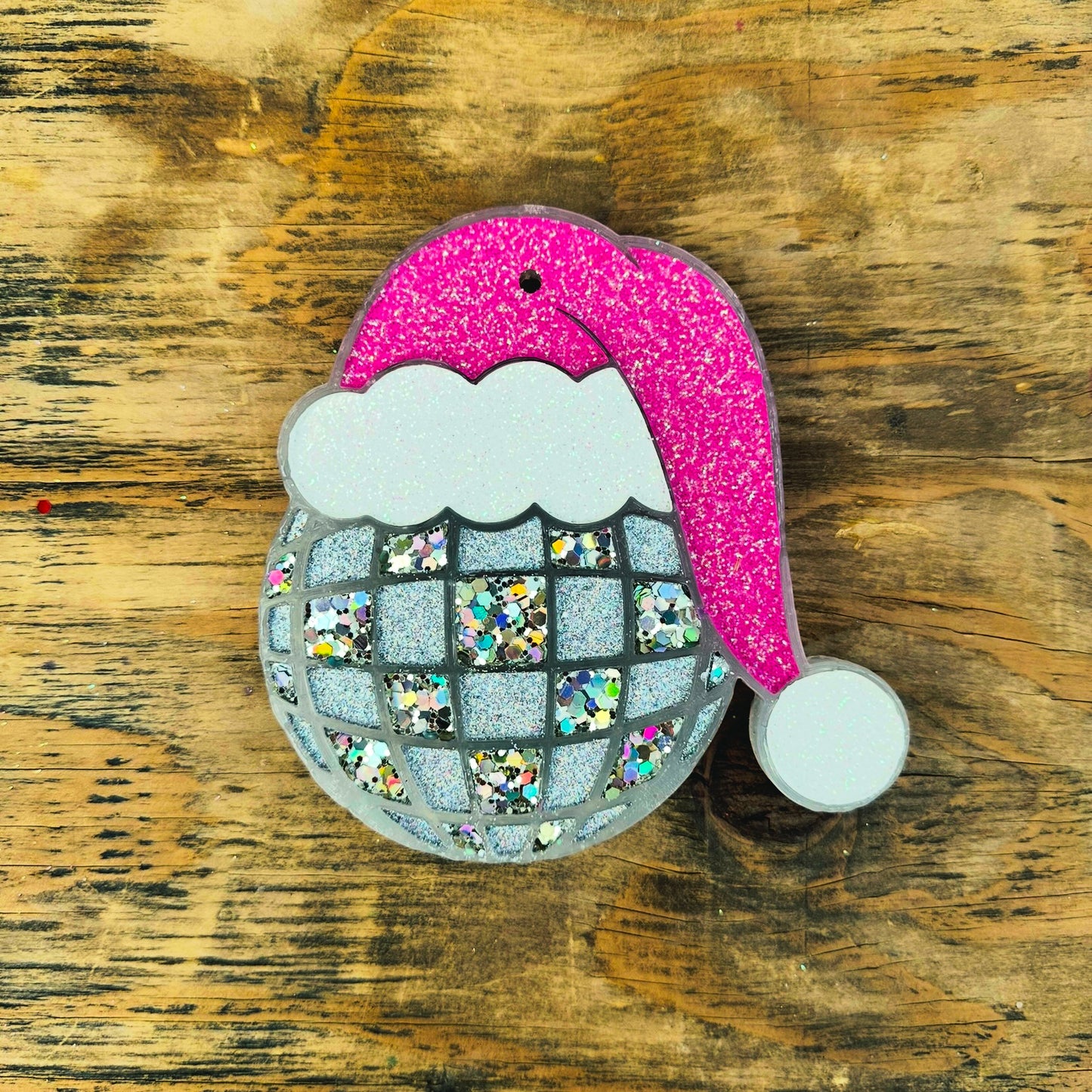**PREORDER** Christmas Disco Ball with Santa Hat Car Freshie