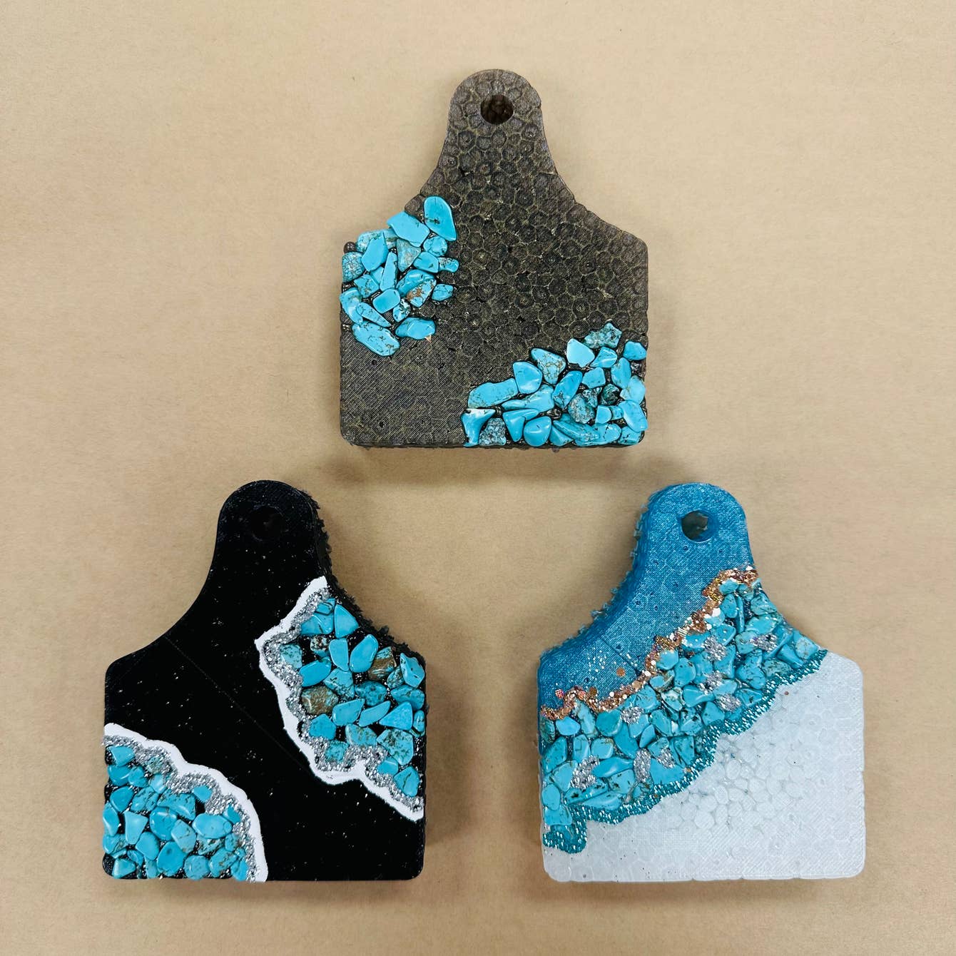 **Custom** Geode Cow Tag Car Freshie