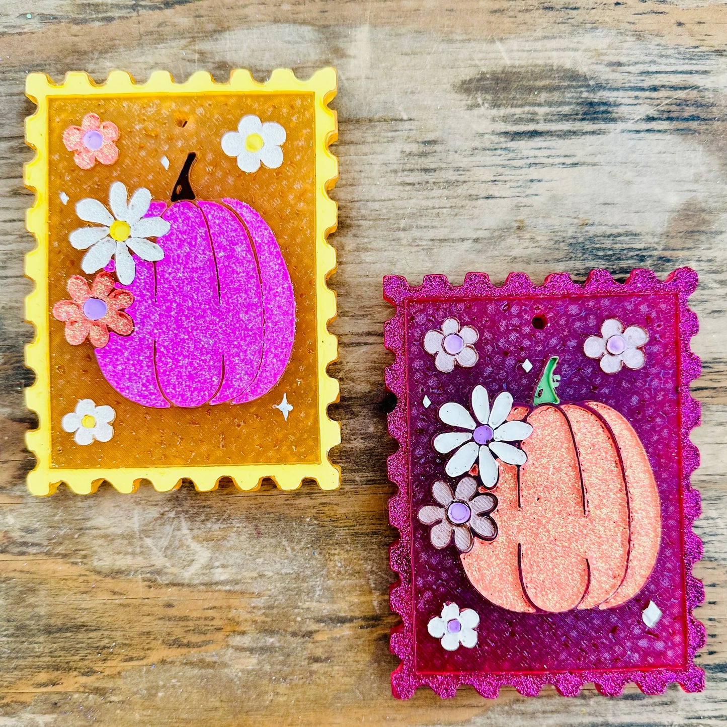 Pumpkin Postage Stamp Car Freshie