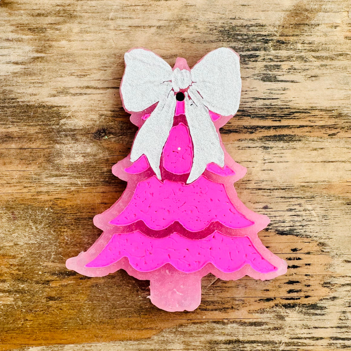 2026 Christmas Pink Tree with Bow Car Freshie