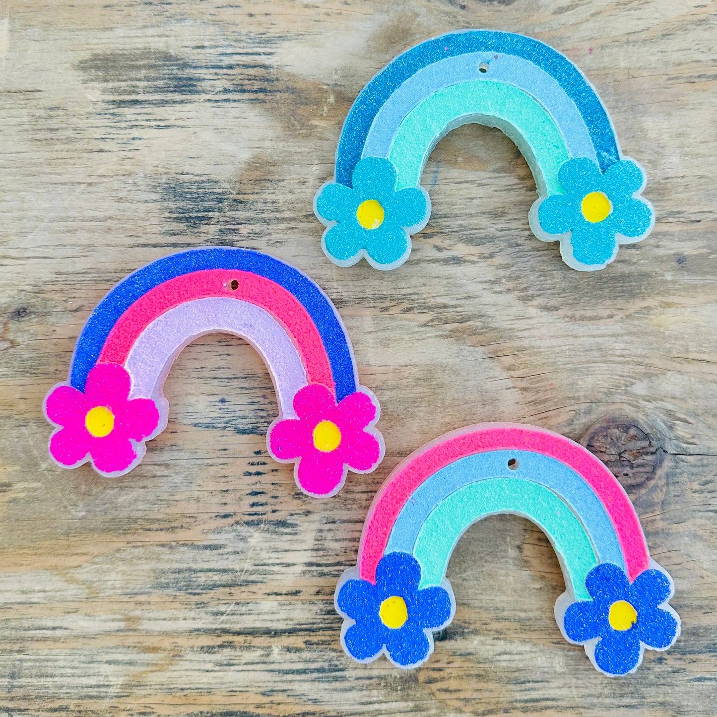**Custom** Rainbow Flower Car Freshie