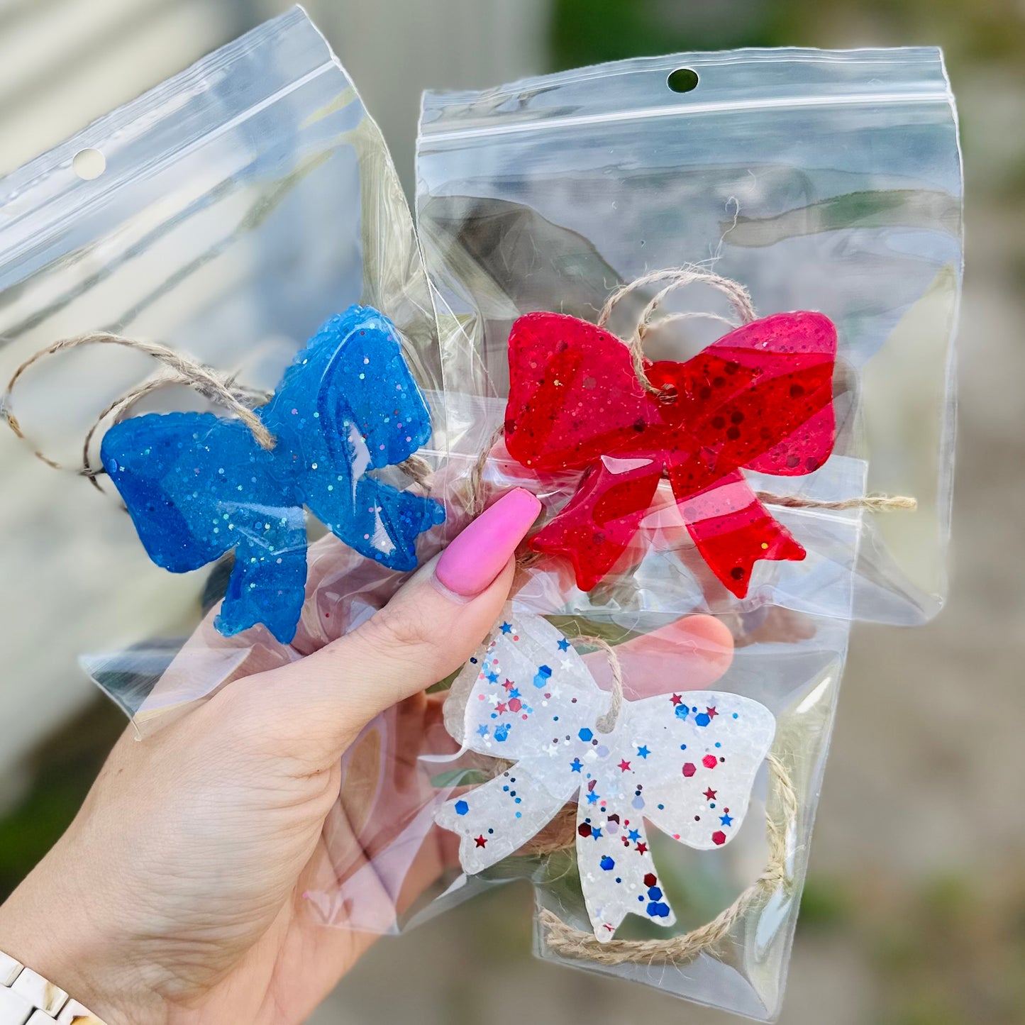 **PREORDER** Americana Mini Bow Car Freshie