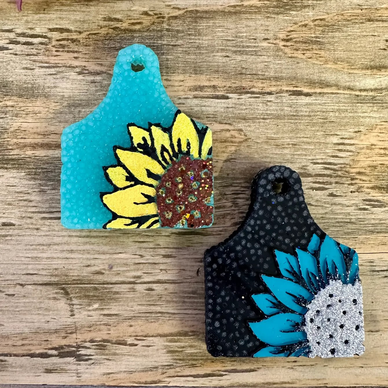 **Custom** Sunflower Cow Tag Car Freshie