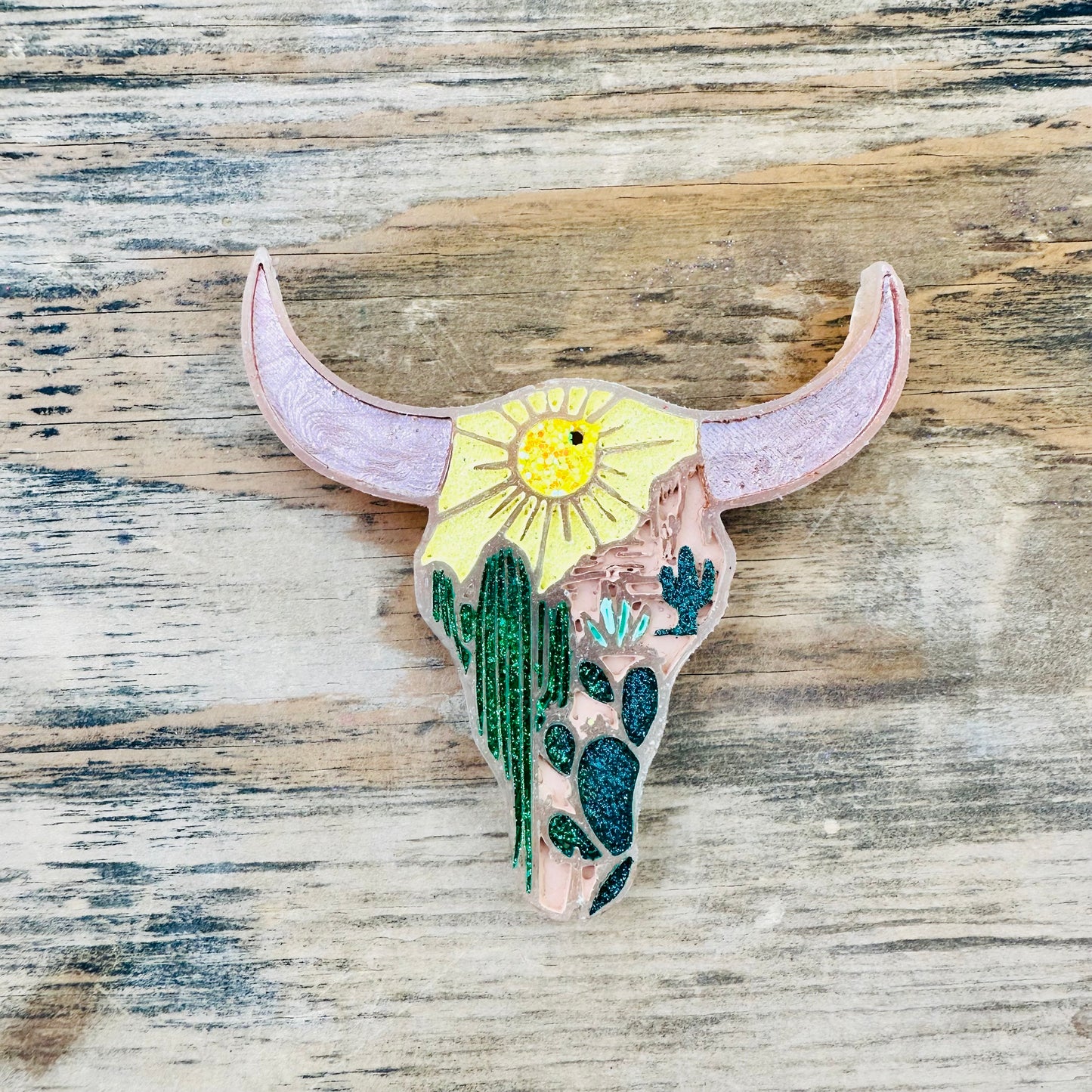 **Custom** Sunset Bullskull Car Freshie
