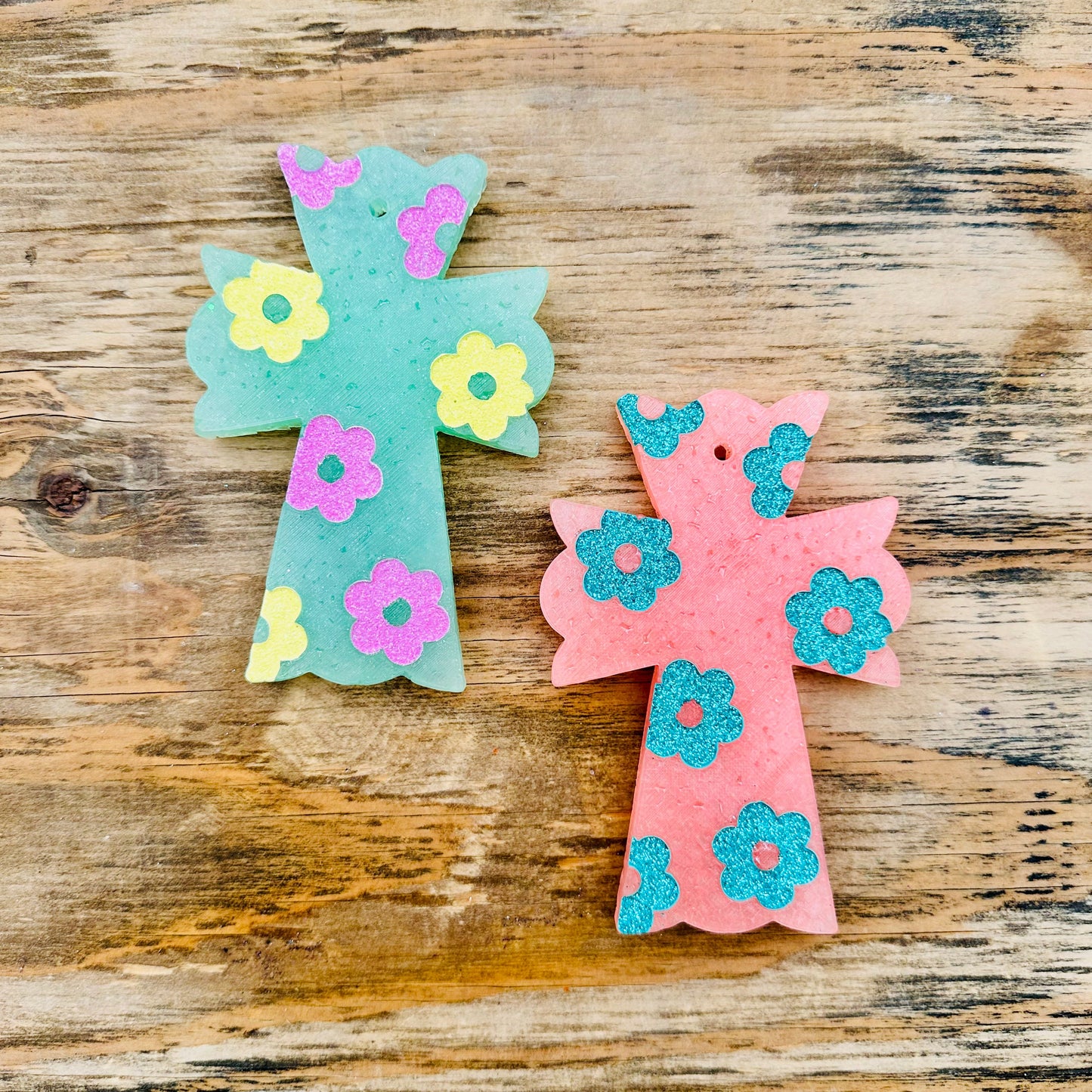 **Custom** Flower Cross Car Freshie