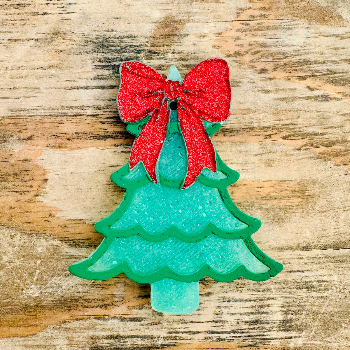 2026 Christmas Green Tree with Bow Car Freshie