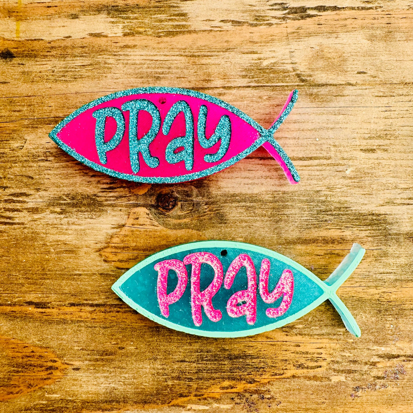 **Custom** “Pray” Christian Fish Car Freshie