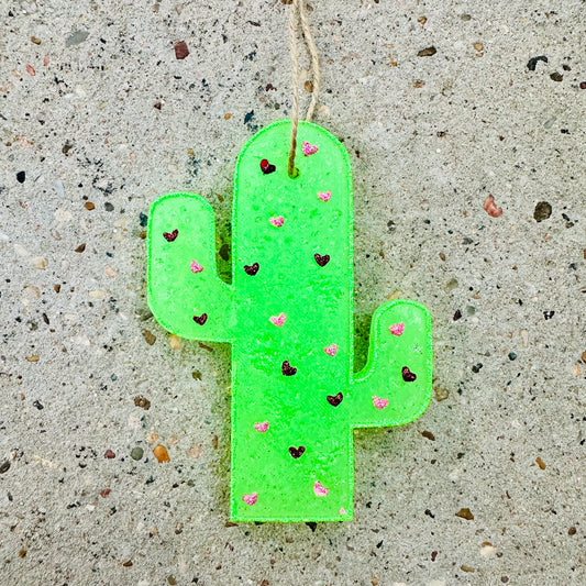 **Custom** Cactus with Hearts Car Freshie