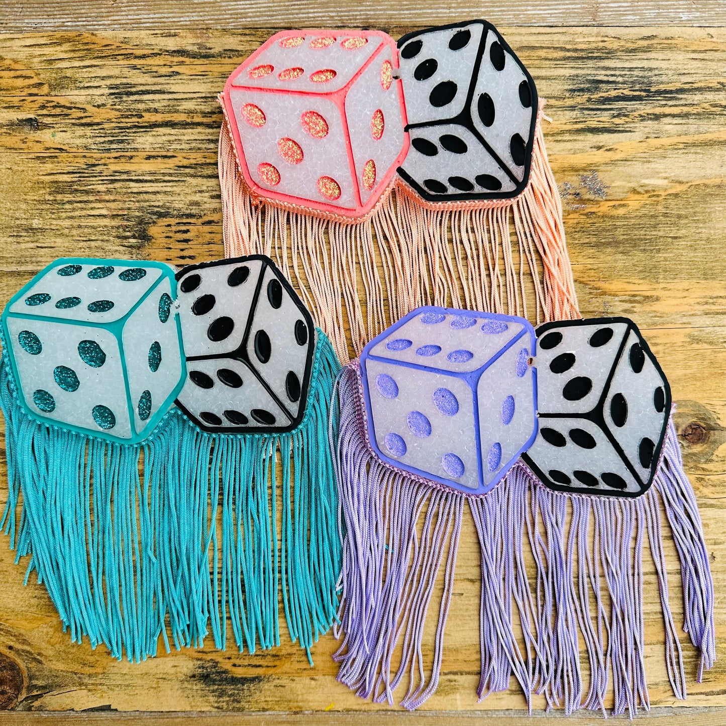 **Custom** Dice with Fringe Car Freshie