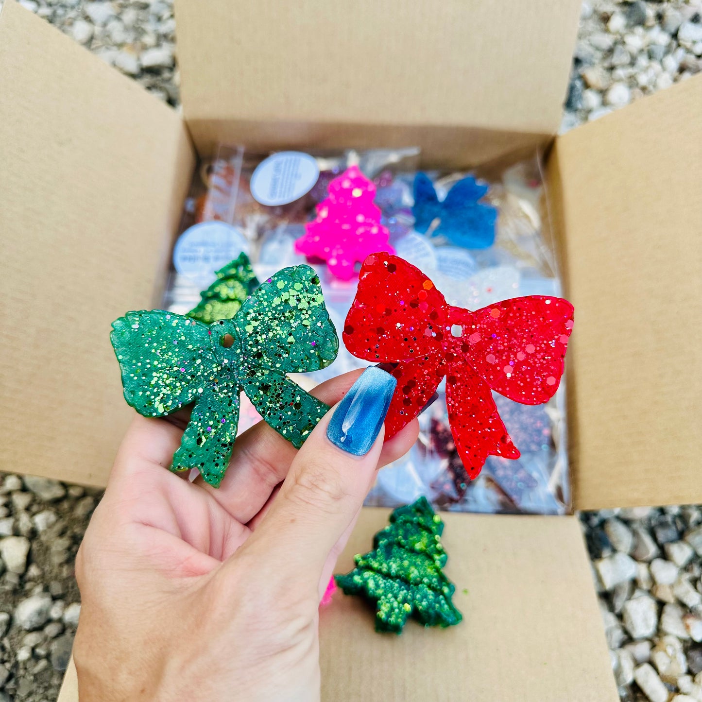Christmas Mini Bow Car Freshie