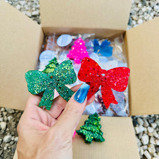 Christmas Mini Bow Car Freshie