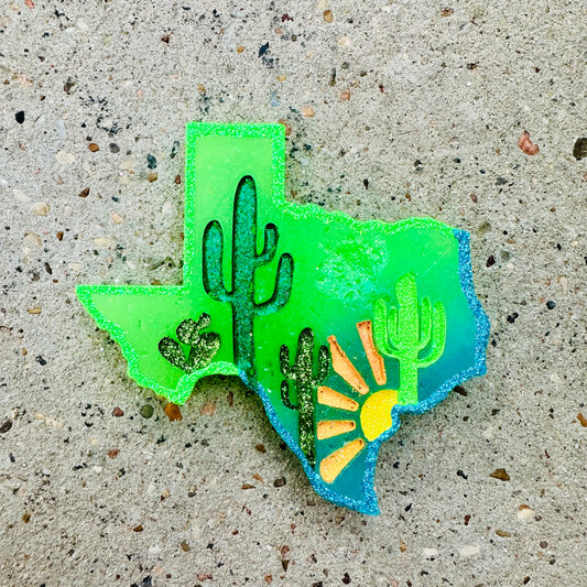**Custom** Colorful Sunset Texas Car Freshie