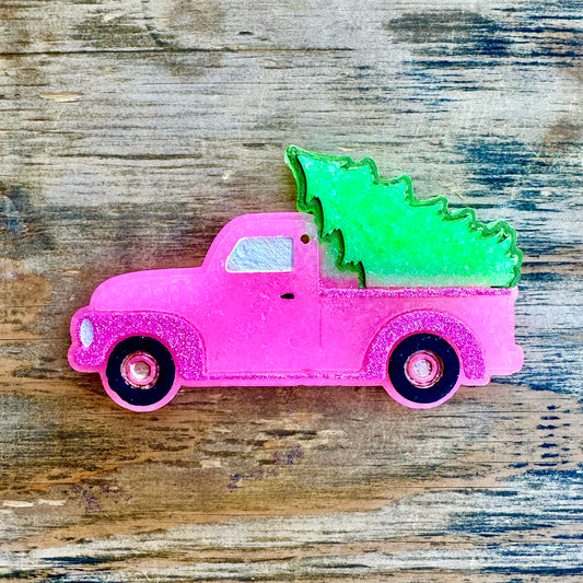 **Custom** Pink Christmas Truck Car Freshie