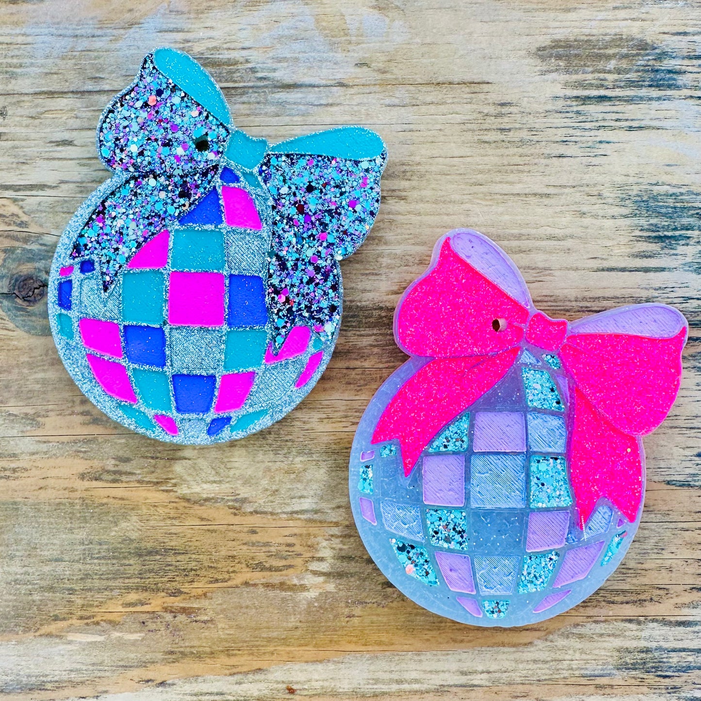 **Custom** Party Disco Ball with Bow Car Freshie