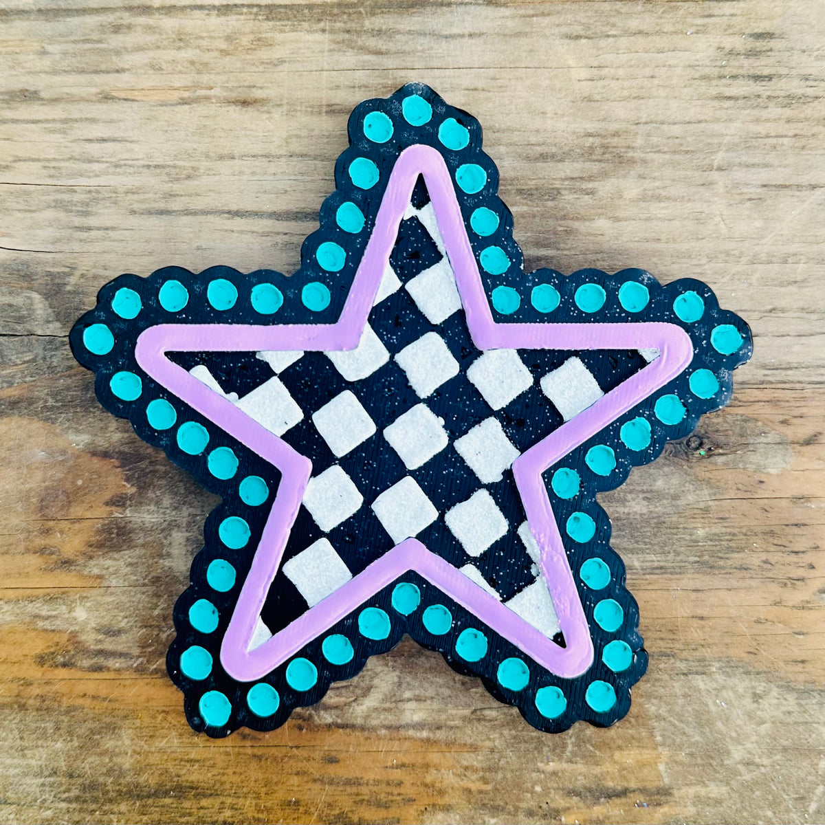 Checkered Star Car Freshie