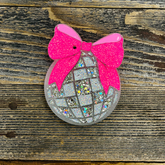 **Custom** Disco Ball with Bow Car Freshie