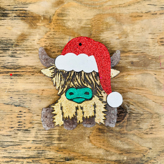 **PREORDER** Christmas Highland Cow Car Freshie
