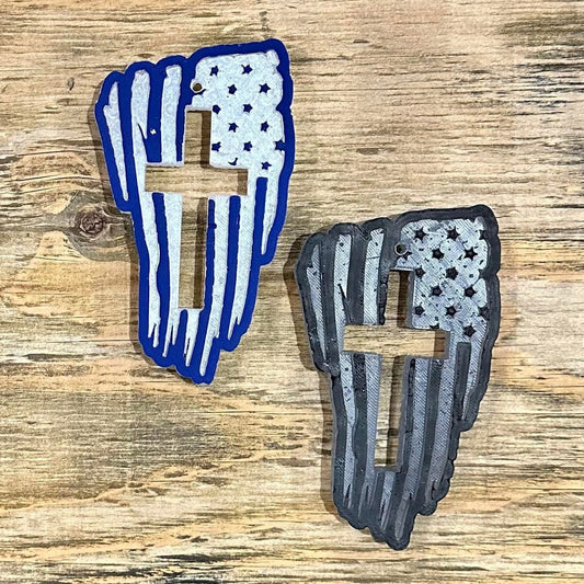 **CUSTOM** Men’s Flag with Cross Car Freshie