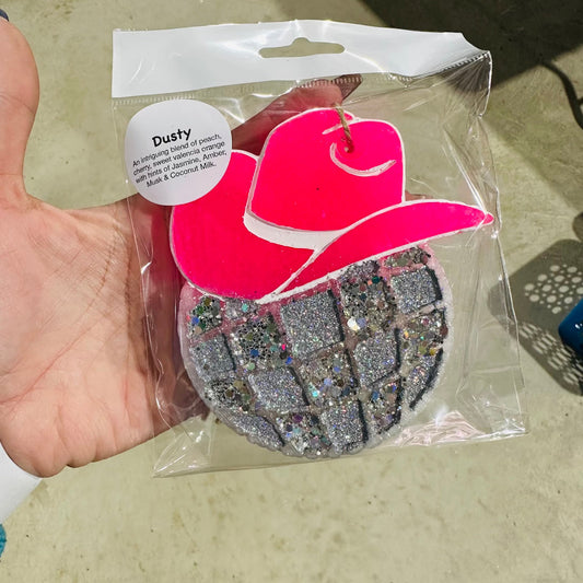 **Custom** Cowgirl Disco Hat Car Freshie