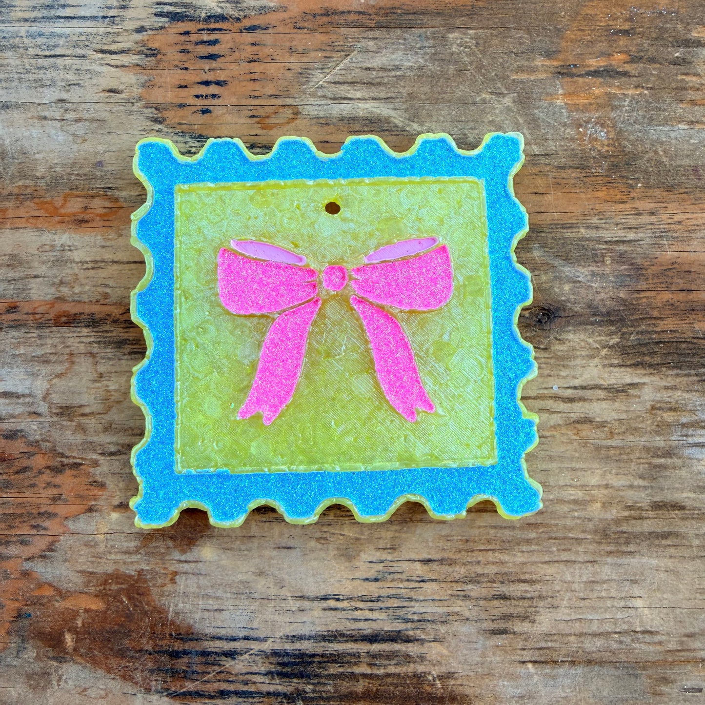 **Custom** Bow Postage Stamp Car Freshie