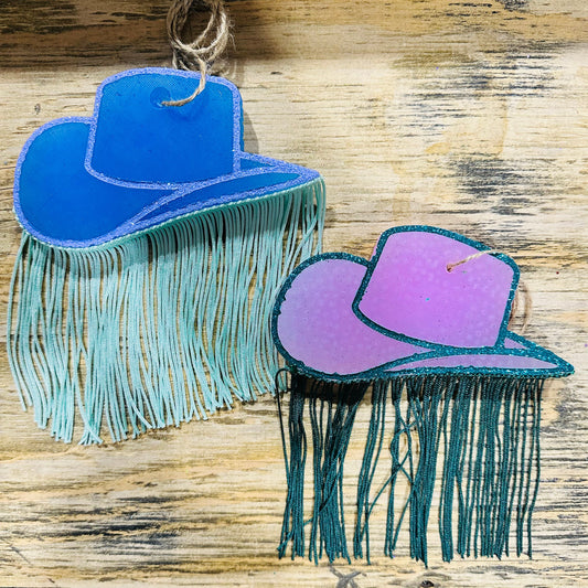 **Custom** Cowgirl Fringe Hats Car Freshie